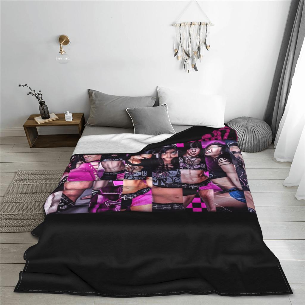 AJ Lee The Life of a Crazy Collage Flannel Blanket Warm Bedding Throws for Couch Chair Camping Funny Bedspread Sofa Bed Cover