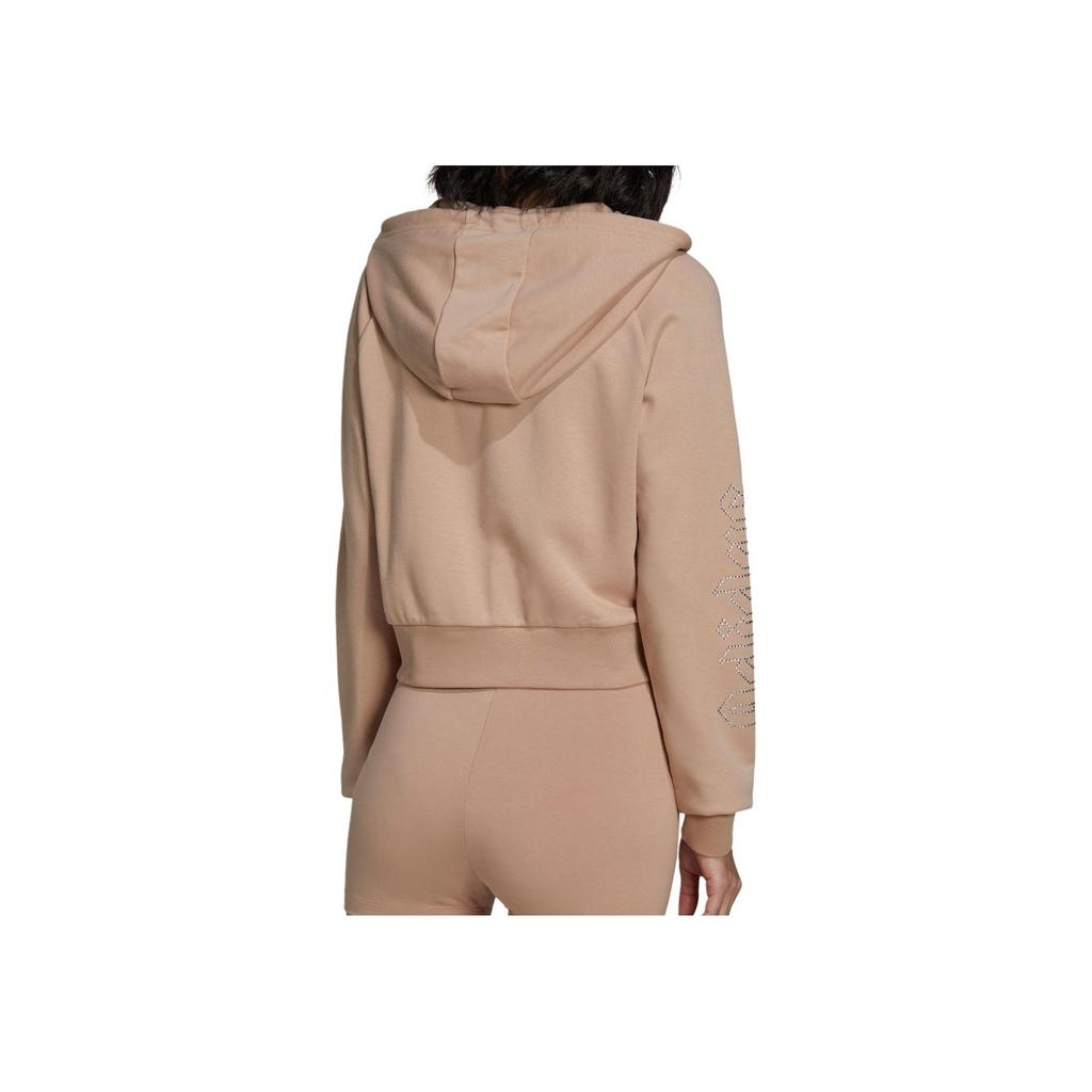 Adidas 2000 Luxe Cropped Track Top Hooded Zip Long Sleeve Jacket Women Jacket Pink HF6766