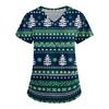 Women's Casual Fashion Printed Neck Top with Three-Quarter Sleeves for Christmas