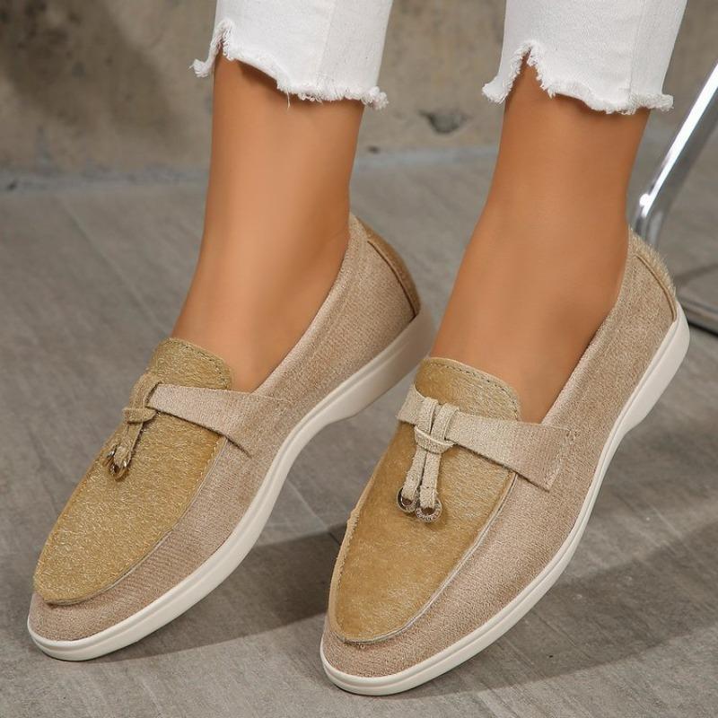 Large size casual single shoes women's autumn new style one-pedal lazy Doudou single shoes women