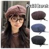 Korean Style Women Painter Hat Bow Women Octagonal Cap Sweet Plaid Beret Hat  Girl