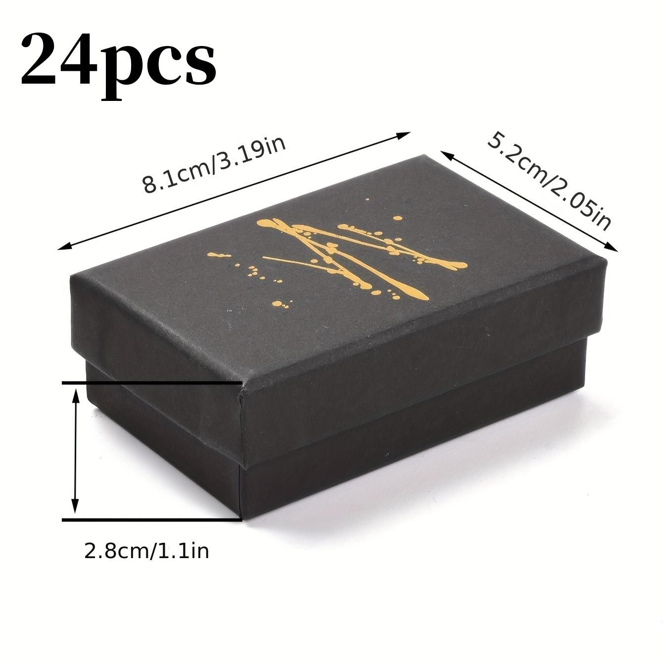 

24 шт. Черные упаковочные коробки для ювелирных изделий с губкой, Подарок на День святого Валентина, Декоративные коробки для ювелирных изделий, Аксессуары, Принадлежности для малого бизнеса pack of 24 чёрный