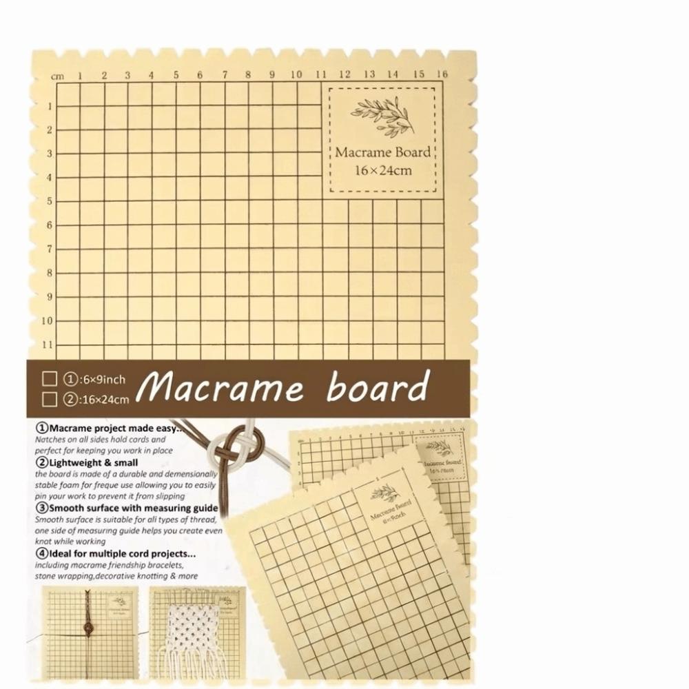 DIY Craft Thick Foam Macrame Board and Pins Kit 16x24cm 6x9in Grid Board Lightweight Reusable Knotting Board Bracelet Making