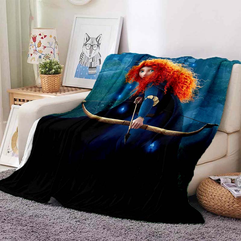 Various Styles and Sizes Cartoon Princess Brave Printed Blanket Bedroom Living Room Sofa Study Kids Room Decor Blanket Potdemiel