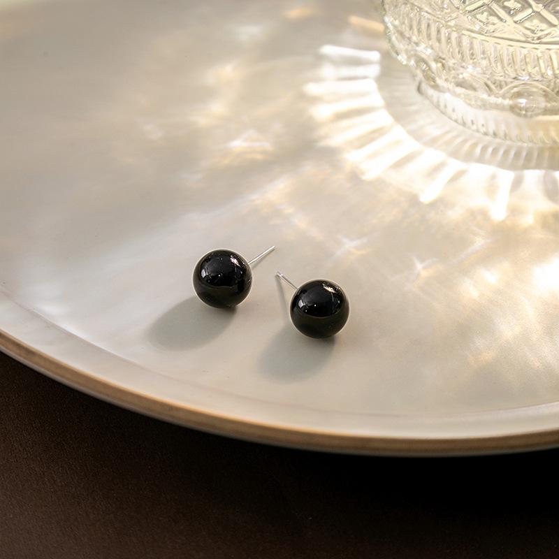 

Универсальные серьги Серебряная игла с черным искусственным жемчугом: Трендовый, Простой, Элегантный, Высококлассный, Модный аксессуар в стиле легкой роскоши.