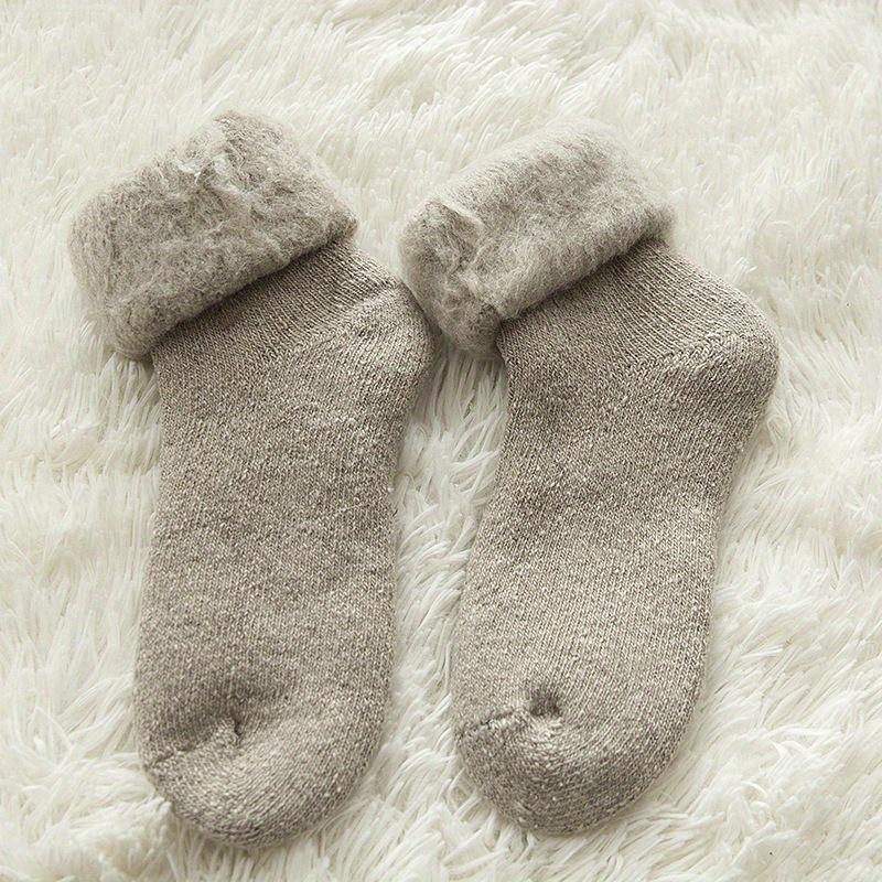 Dicke, aufgebürstete Plüsch-Wintersocken für Damen - Große Größe, Warme Ski- und Bodensocken, Geeignet für jedes Wetter, Gemütliche Schlafsocken