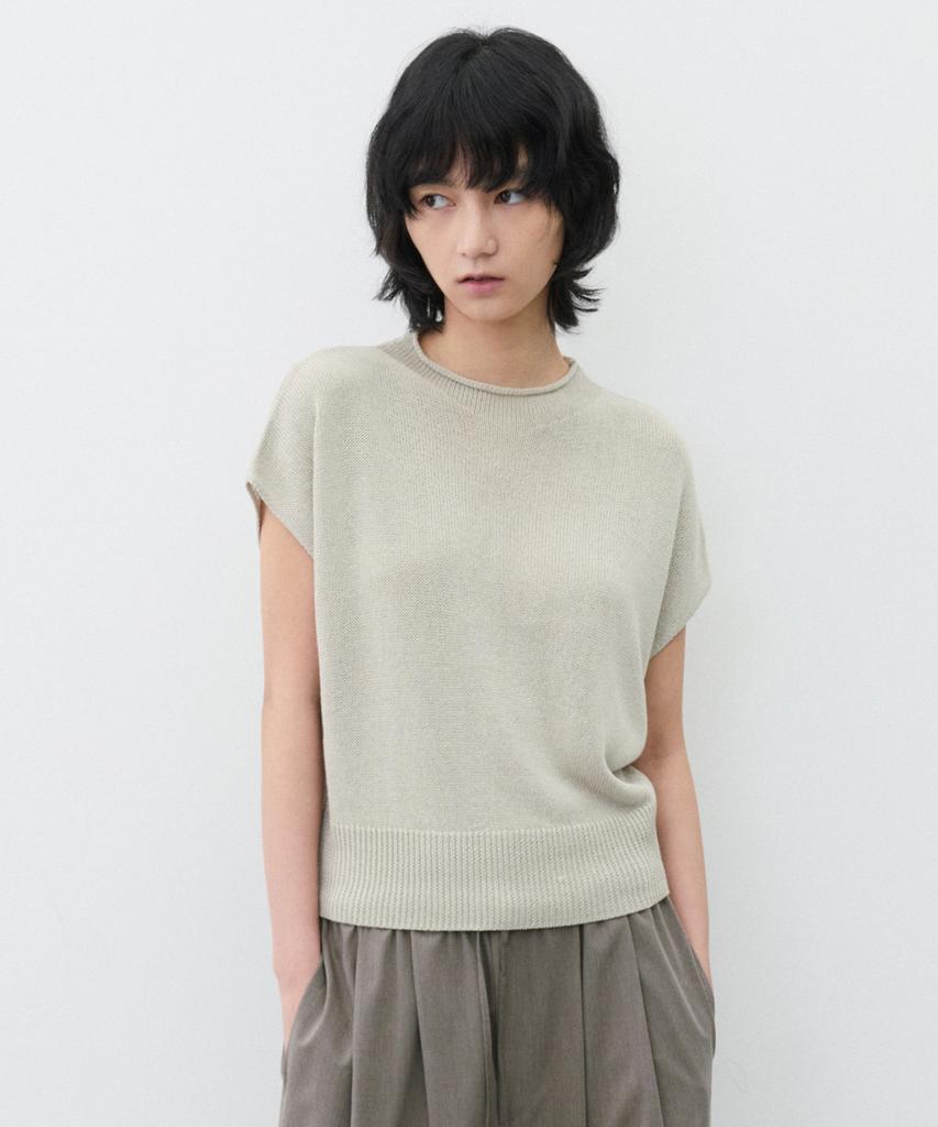SUARE WOMEN Linen Void Sleeve Knit Beige