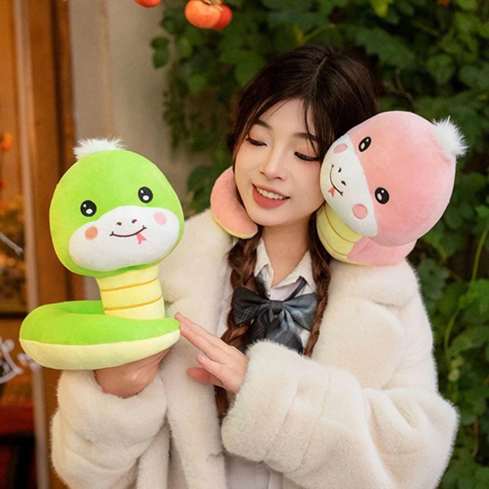 Sticking Tongue Snake Plush Toy Coiled Boa Snake Stuffed Toys Snake Plush Doll  Car Decor