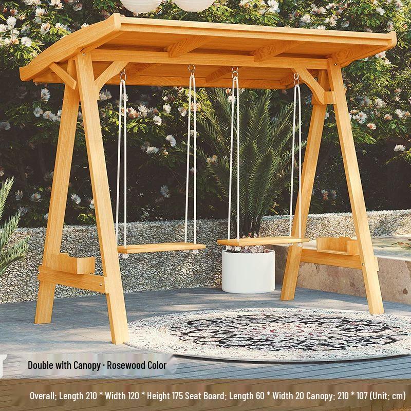 Outdoor Solid Wood Garden Swing Chair