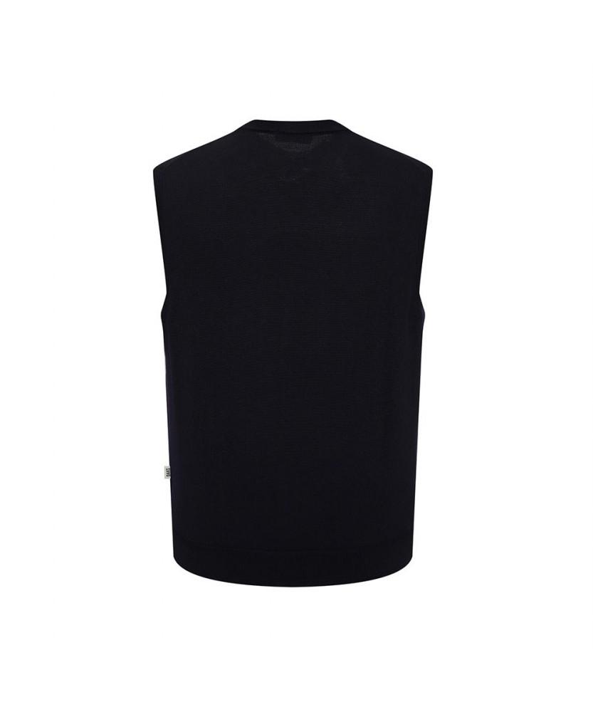 Daks Shirts 100% Wool Washable Vest Regular Fit Navy_Dma1Swve150N1