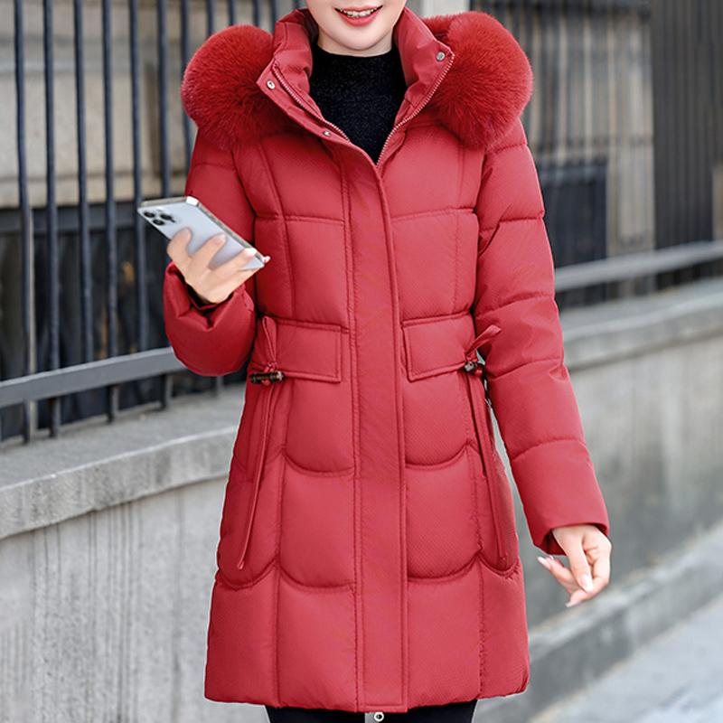 Fashion Female Warm Coat Winter Long Parkas Hooded Faux Fur Collar Loose Thick Women's Jackets