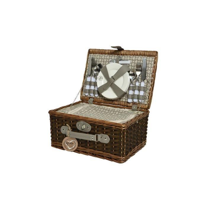 Panier Pique-nique - Nos Envies Déco 40 X 28 X 20 Marron