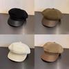 Trendy Color Solid Woolen Hats Curved Brim Autumn Winter Street Fashion Cao