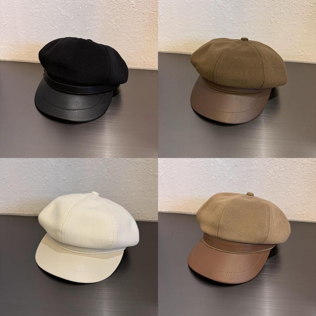 Trendy Color Solid Woolen Hats Curved Brim Autumn Winter Street Fashion Cao