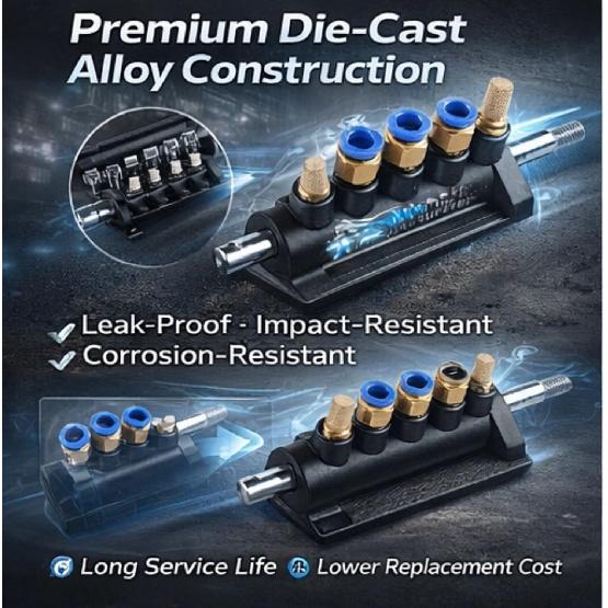 KIMISS Tire Air Control Valve Foot Pedal Valve for Tire Changer Machine, Aluminum Alloy 8mm OD Tubing Connectors Tyre Machine Pneumatic Switch Type A