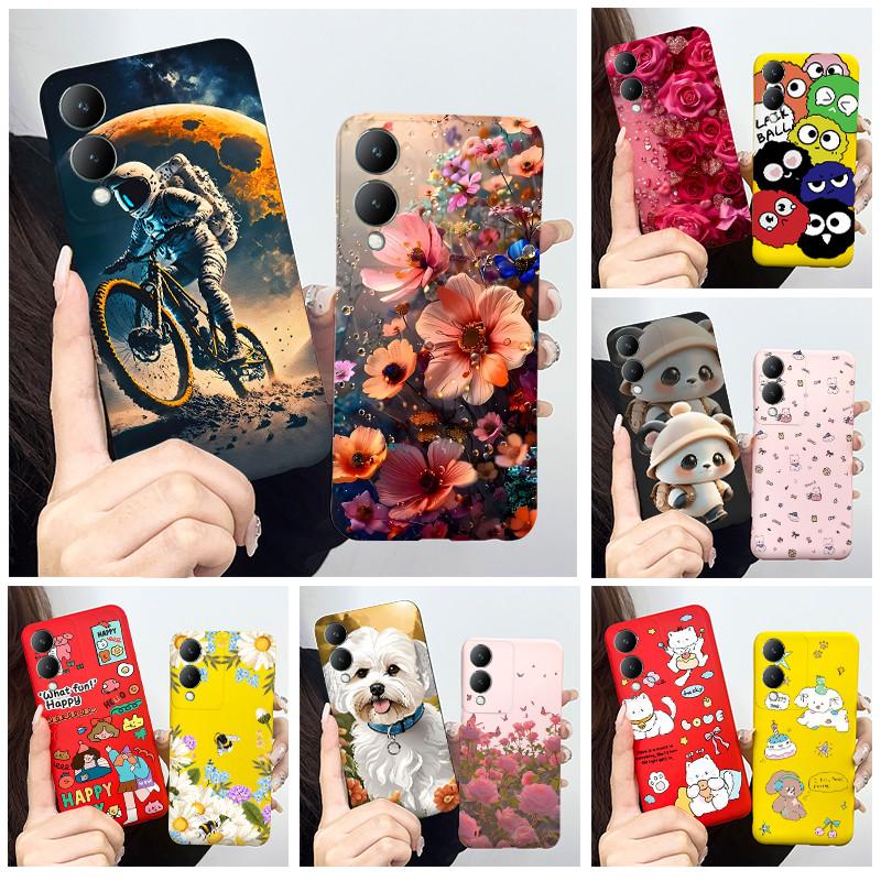Cute Astronaut Panda Cartoon Phone Case For Vivo Y17s 2023 Casing TPU Slim Back Cover For Vivo Y17S 4G V2310 Soft Silicone Cases
