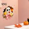Creative Halloween Wall Murals Bathroom Sticker, Cute Ghost Witch Cat Toilet Decal, Spooky Pattern Decor Skeleton Are You Pooping Sticker for Humorous