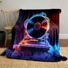 Vinyl Record with Neon Glow print blanket soft and cozy perfect for the living room bed sofa or a nap,gift