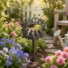 Welcome Sign with Ground Stake Cast Iron-Style Garden Birds
