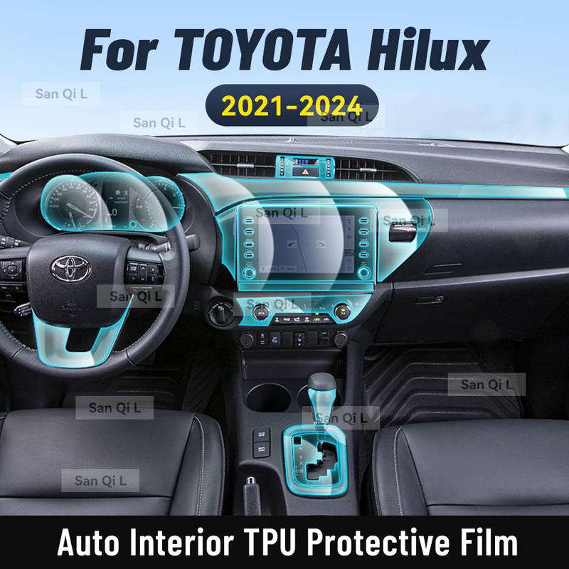 For TOYOTA Hilux 2024 Car Center Console Media Dashboard Navigation TPU Anti-scratch Protector Interior Film