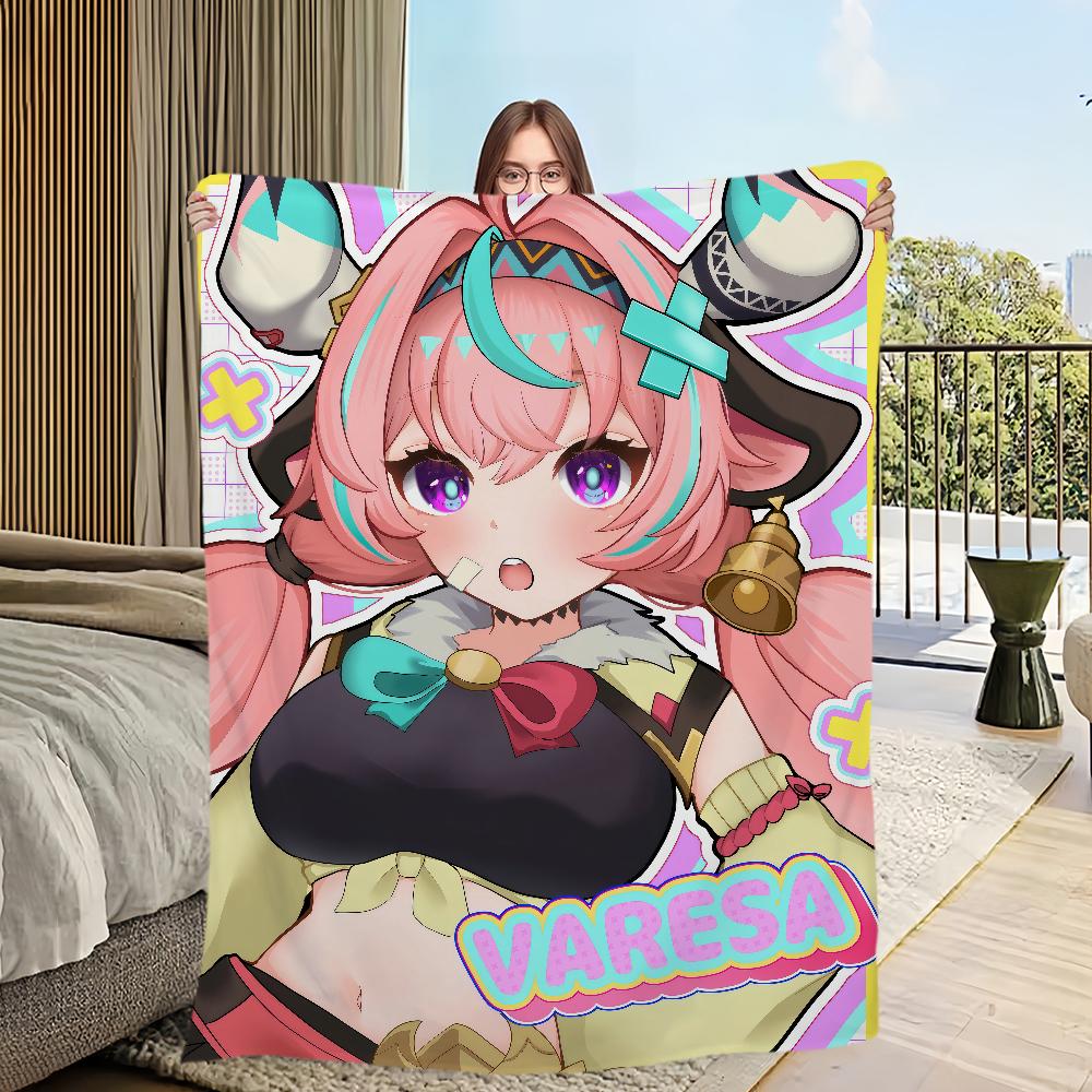 warm comfort soft Varesa plush blanket for sofa living room office NEW bedroom travel Genshin Impact gift single-sided printed