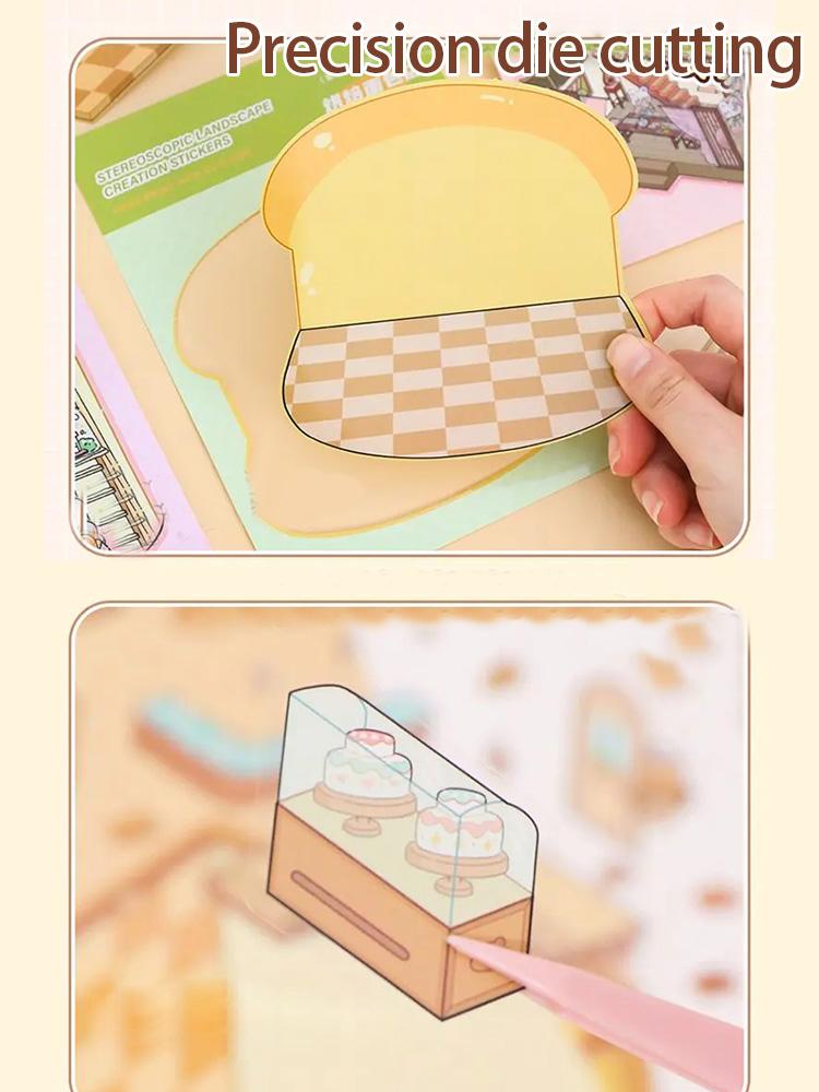 20Pcs 20in1 3D Landscape Sticker Collection Book Album Cartoon Scene DIY Toy Game Festival Birthday Gift for Kid Girl Child