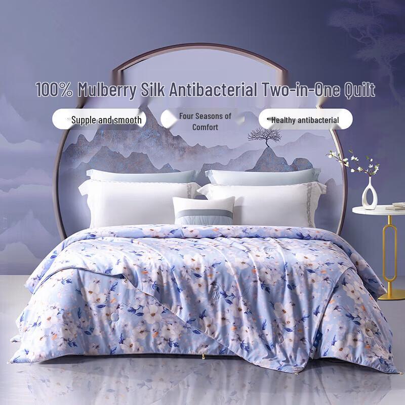 

FUANNA Tussah Silk Blend All-Season Modular Quilt