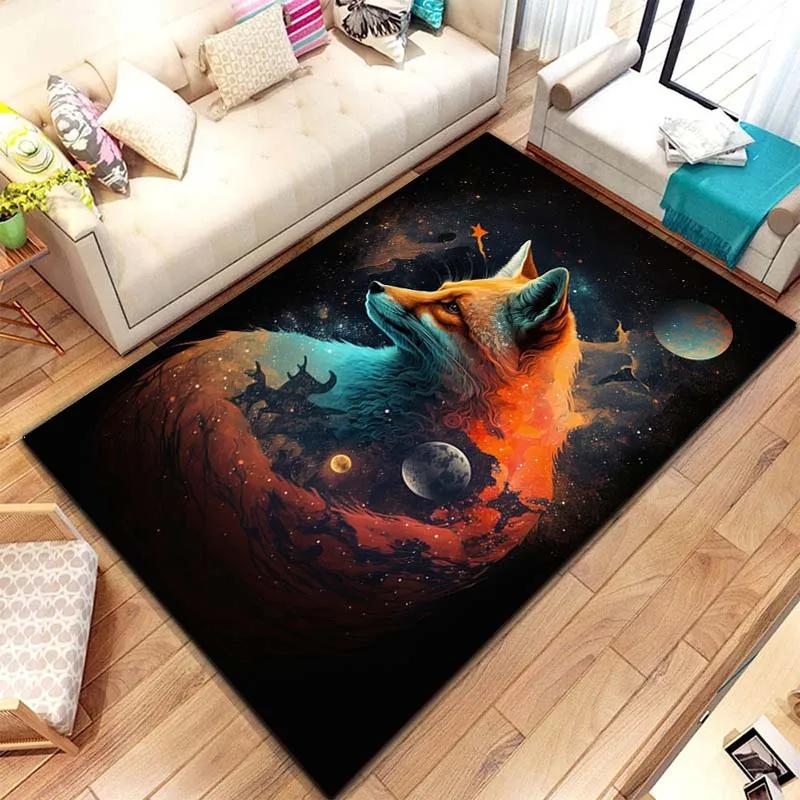 Wildfuchs Muster Druck Große Teppiche Teppich für Zuhause Wohnzimmer Schlafzimmer Sofa Fußmatte Dekoration Rutschfester Boden Pay Mat