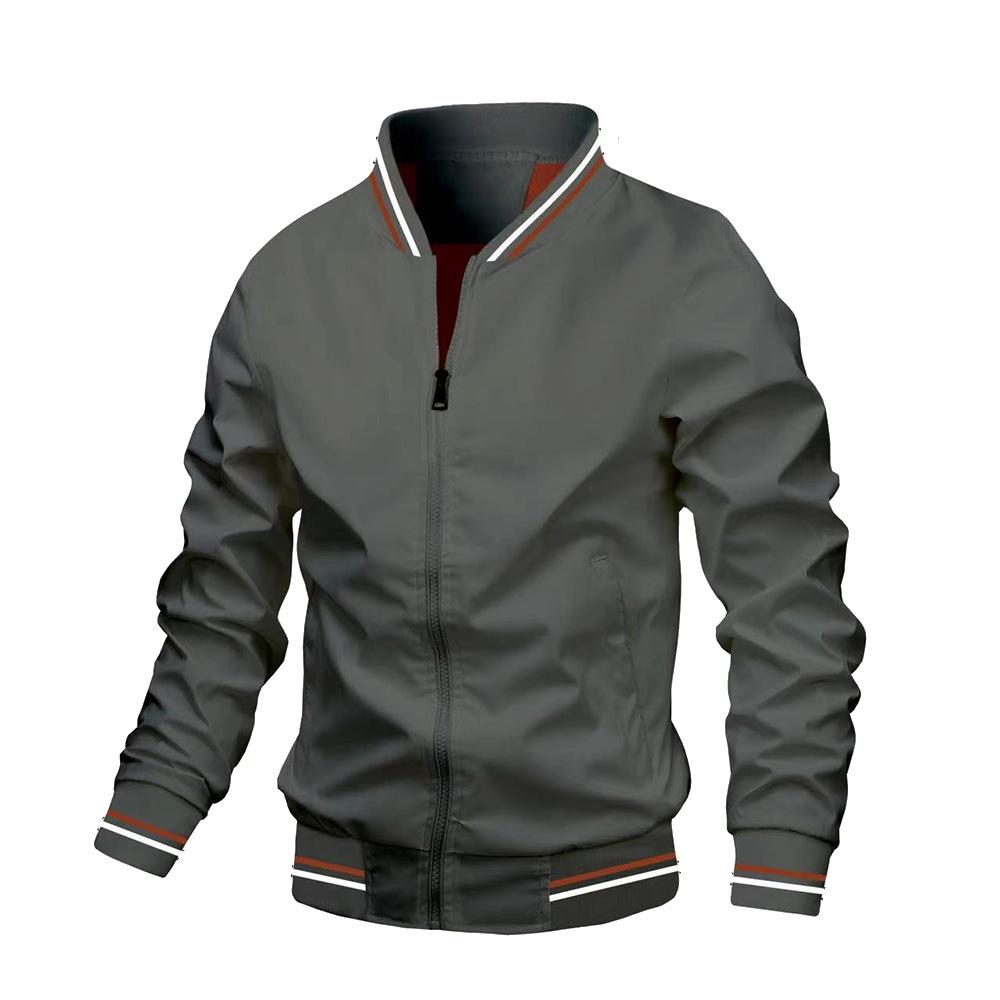 

Trendy Men s Spring/Autumn European & American Casual Bomber Jacket Medium сірий колір
