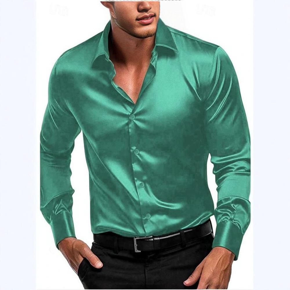 2025 Men's Silky Fabric Long-Sleeve Business Casual Shirt