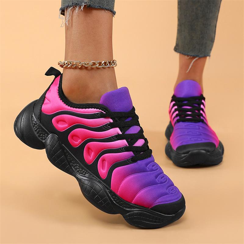Zapatillas de deporte para mujer, zapatos de plataforma de color arcoíris a la moda, zapatos casuales para caminar, zapatos cómodos para exteriores para mujer