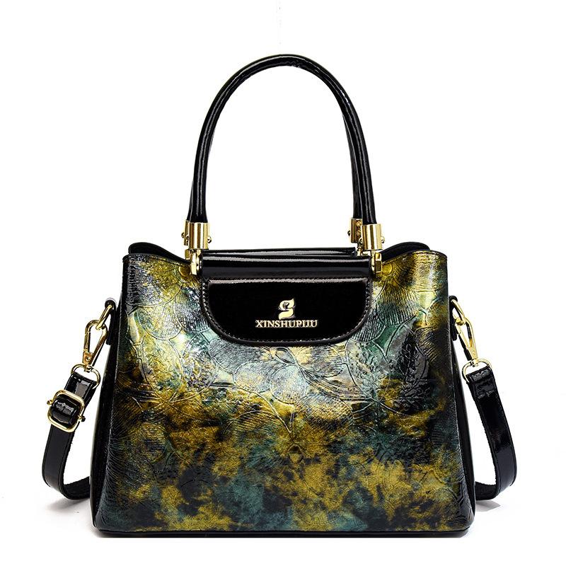 Women's Retro Hollow PU Leather Tote Bag Fashion Hundred Senior Sense Crossbody Bag Retro Satchel Handbag Tote Bag