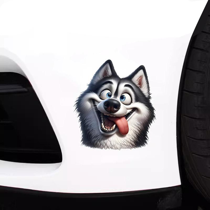 Car Sticker Funny Husky Pet Dog Waterproof Vinyl Decal on Bumper Rear Window Laptop Self-adhesive Decal For Car Accessories TM#11