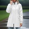 Giacca Donna Impermeabile Antivento Leggera Giacca Antipioggia con Tasche Cappotto Antipioggia Impacchettabile da Donna con Cappuccio