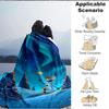 1Pc Snowman Magical Winter Aurora Flannel Fleece Blanket Soft Warm Throw Blanket For Sofa Bed Couch Home Decor Travel Nap Blanket Xmas Gift Q1691