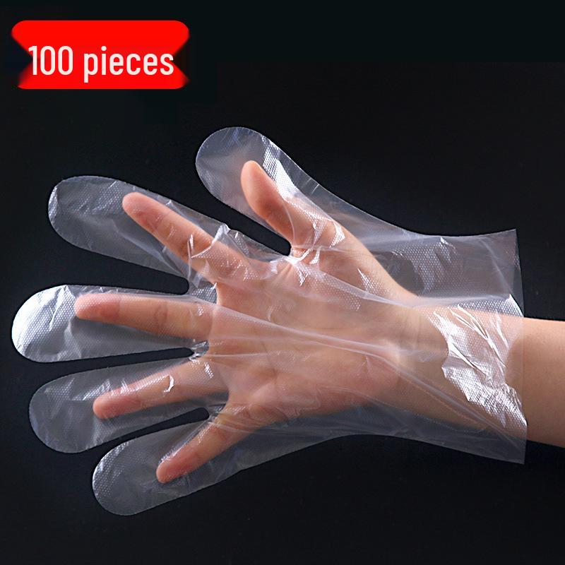 Disposable PE Plastic Gloves for Kitchen Hygiene - Clear, Thickened, Ideal for Cooking, Baking, and Food Handling