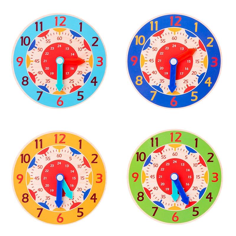1 stücke Kinder Holz Kleine Uhr Puzzle Spielzeug Zeit Erkenntnis Bunte Uhr Spielzeug Montessori Spielzeug Frühen Lernen Vorschule Hause pädagogisches spielzeug für kinder