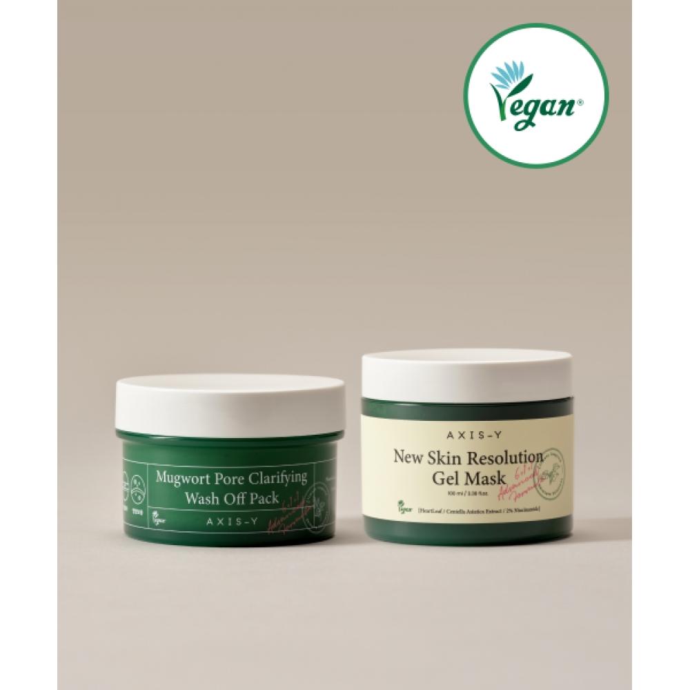 Axis Y Home Care Vegan Pack Set Of 2 Mugwort Hair Treatment Wash Off Pack Home Spa Relief Gel Mask NONE