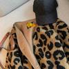 Coats for Women Oversize Cotton Fleece Leopard Fur Coat Autumn Winter Cardigan Casual Long Sleeve Women Coat