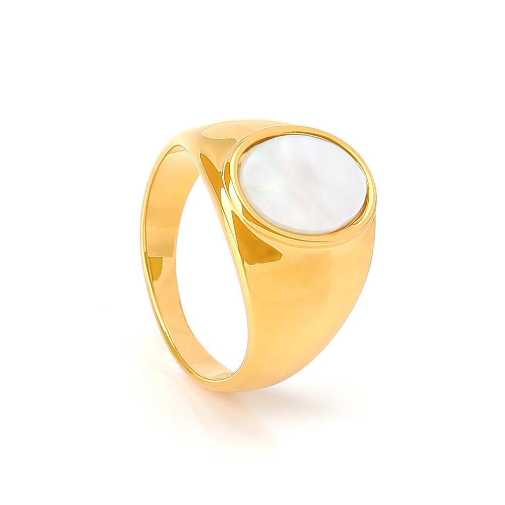 

Ретро мужское парное кольцо из 18-каратного золота с перламутром Gold (#8)