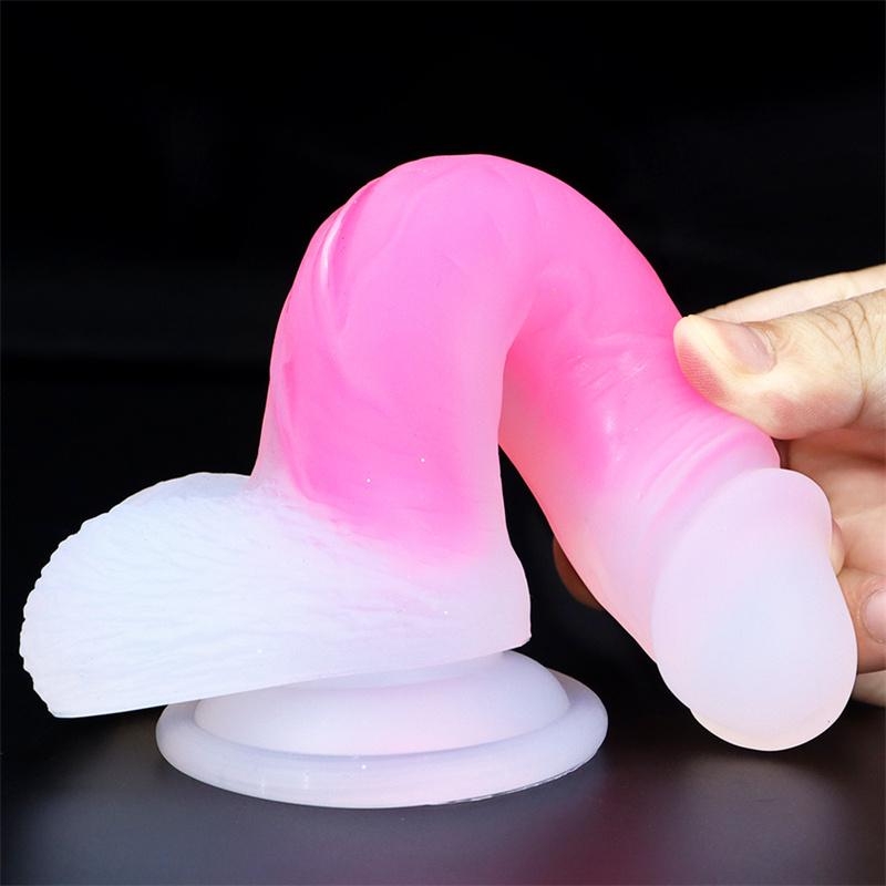 Ženské dildo Silikonové produkty Simulace Dospělý Malý Průhledný Svítící Měkké Sexuální Hračky