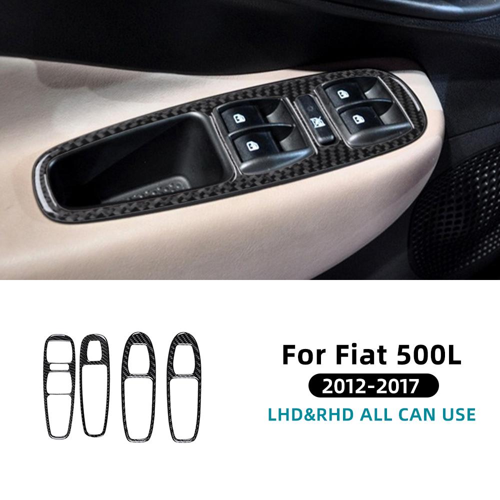 Carbon Fiber Style Interior Sticker for Fiat 500L 2012 2013 2014 2015 2016 2017 Door Handle Area
