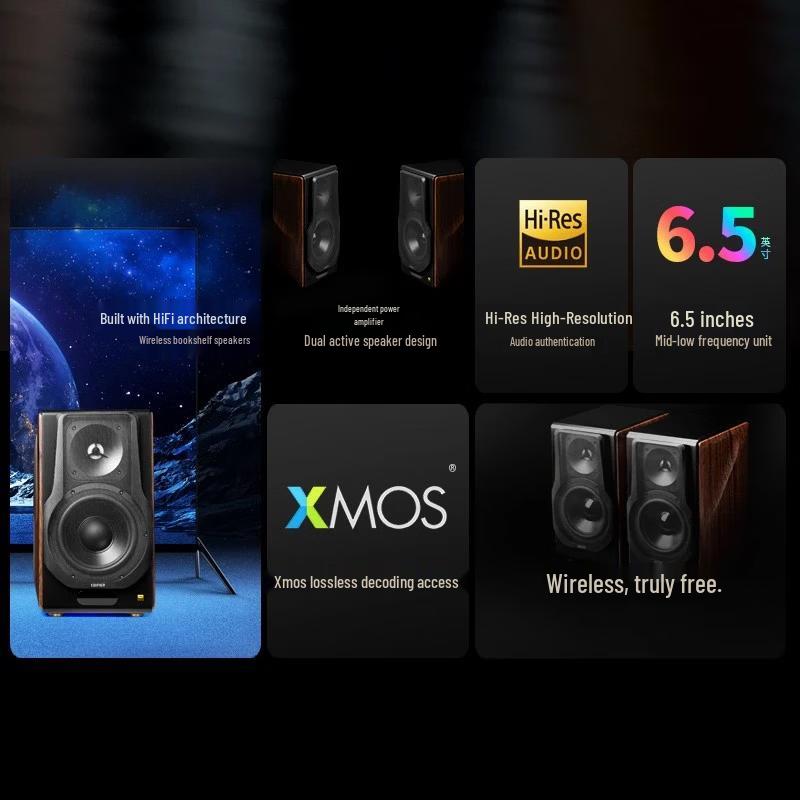 Edifier S3000MKII Wireless HiFi Bookshelf Speakers CN Plug (adapter Included)