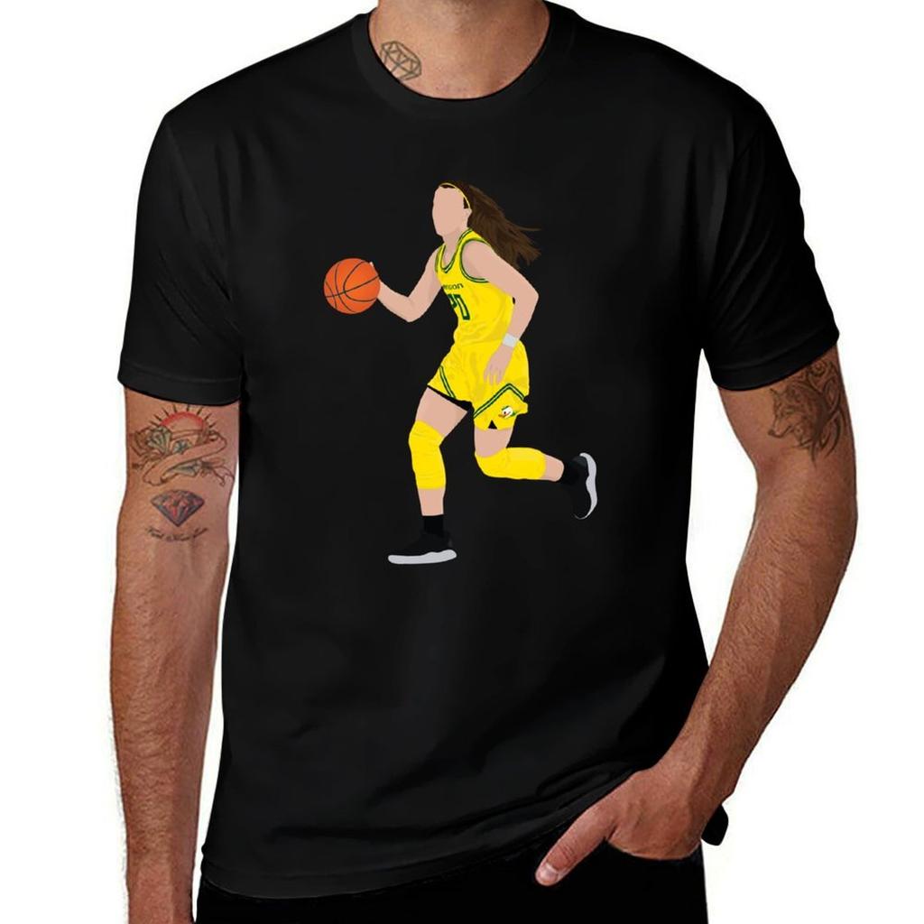 Yellow female basketball player T-Shirt Art Pattern Printed Casual Top
