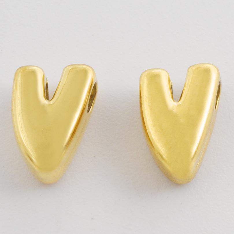 3/6pcs Real Gold Plated A-Z Stainless Steel Beads For Jewelry Making Supplies 2mm Hole Spacer/Loose Bead DIY Handmade Materials