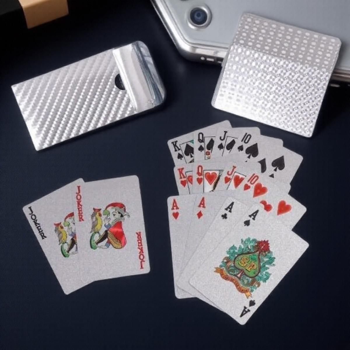 

Водонепроницаемые Матовые Пластиковые Игральные Карты Набор для Покера Настольные Игры Классические Магические Трюки Колода Инструмент серебряный