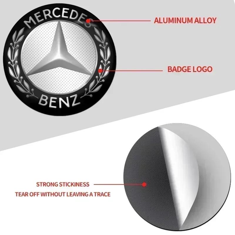 4Pcs Aluminum Metal Emblem Car Wheel Center Hub Caps Sticker Badge For Mercedes Benz B/C/E/S Class A Class C200L GLC GLE CLA