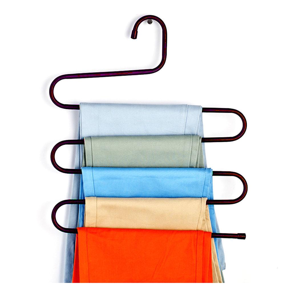 

S-образные брюки вешалки для брюк шарф полотенцесушитель вешалка органайзер для шкафа пространство кофейный