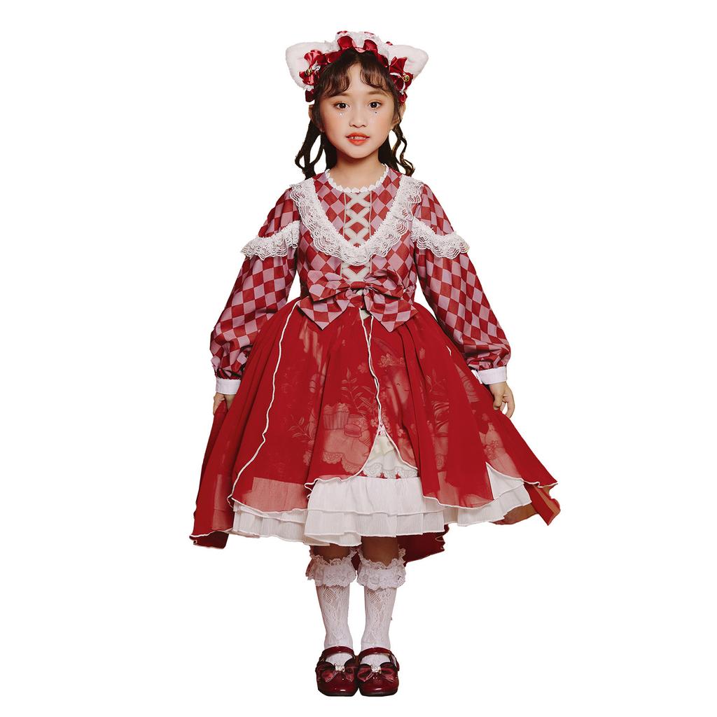 Children's Lolita children's long-sleeved princess dress spring and summer full dress Lolita girls' performance dress