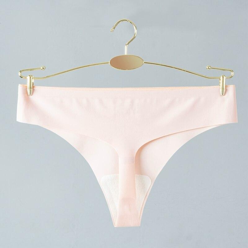 

Бесшовные трусики женские нейлоновые ультратонкие стринги с низкой посадкой интимное Т-образное белье женские однотонные дышащие трусики-стринги L светло-розовый
